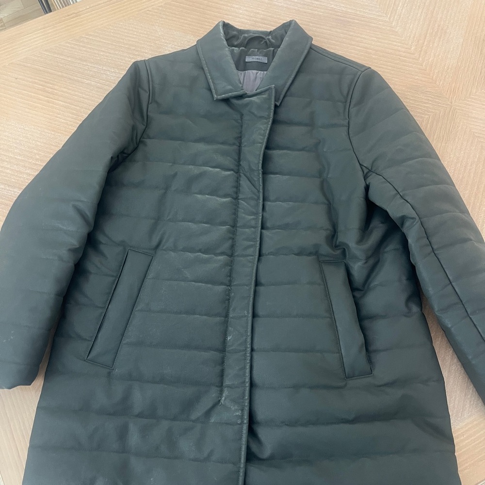 Women's Quilted Long Puffer Coat in Forest Green